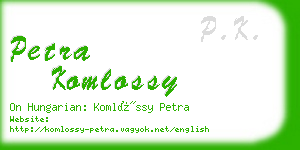 petra komlossy business card